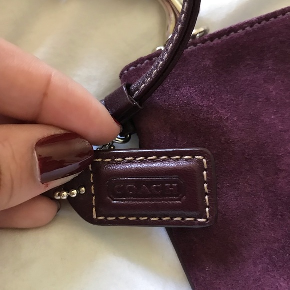 Vintage Suede Maroon Coach Wristlet - Picture 4 of 4